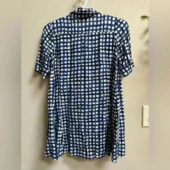 Like new Anthropologie 11.1 Tylho Adanne Checkered Plaid Button Down Shirt Tunic - Picture 6 of 9